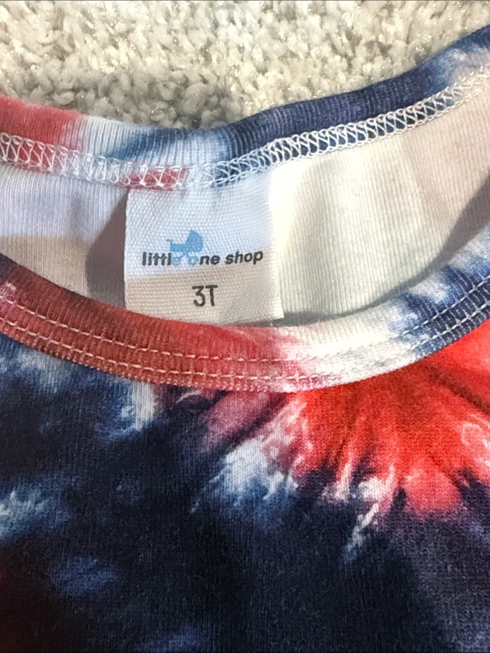 Kids Red, Navy & White Tie-Dye Pajama Set - Matching Shorts & Tee
